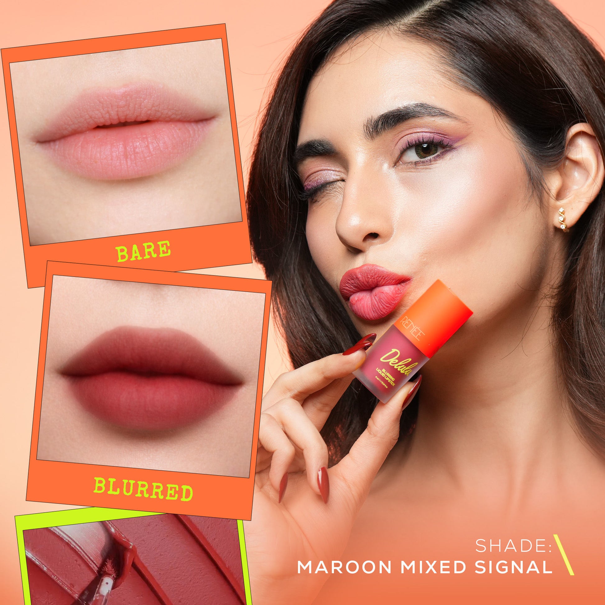 Renee Cosmetics Delulu Blurring Matte Liquid Lipstick - Maroon Mixed Signal