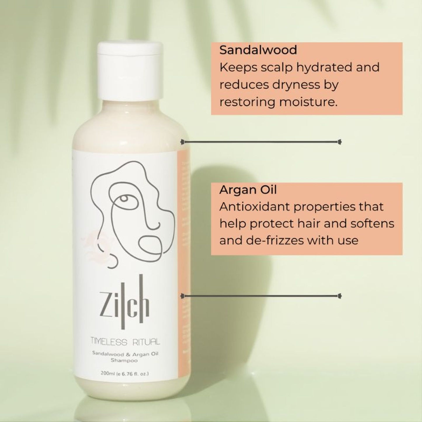 Zilch Timeless Ritual Sandalwood & Argan Oil Hairfall Control Shampoo