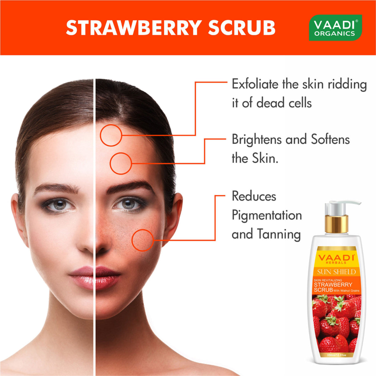 Vaadi Herbals Strawberry Scrub With Walnut Grains