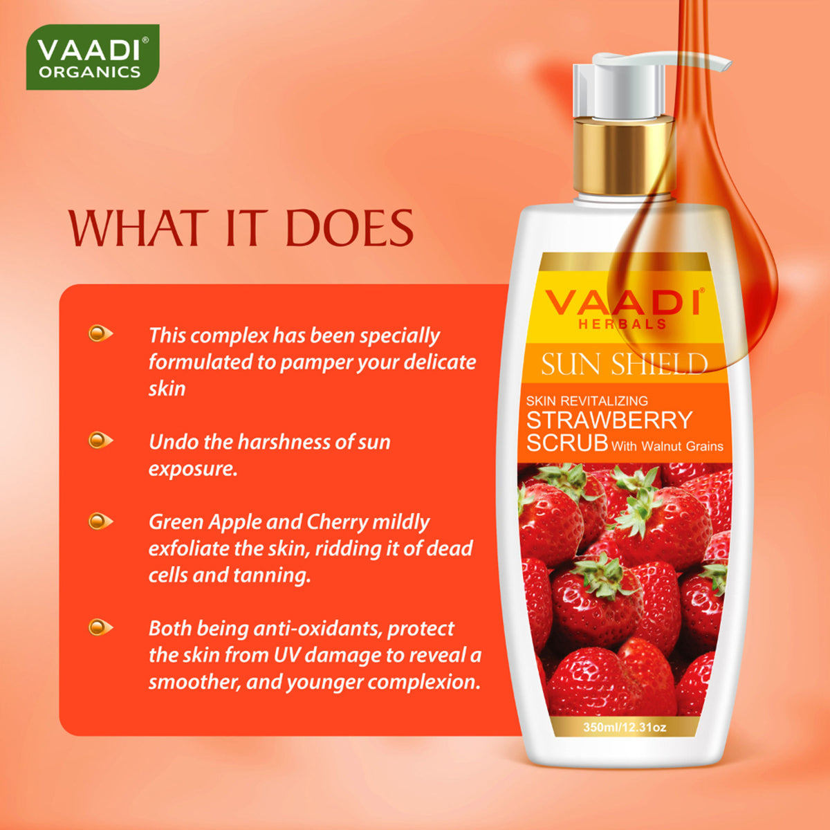 Vaadi Herbals Strawberry Scrub With Walnut Grains