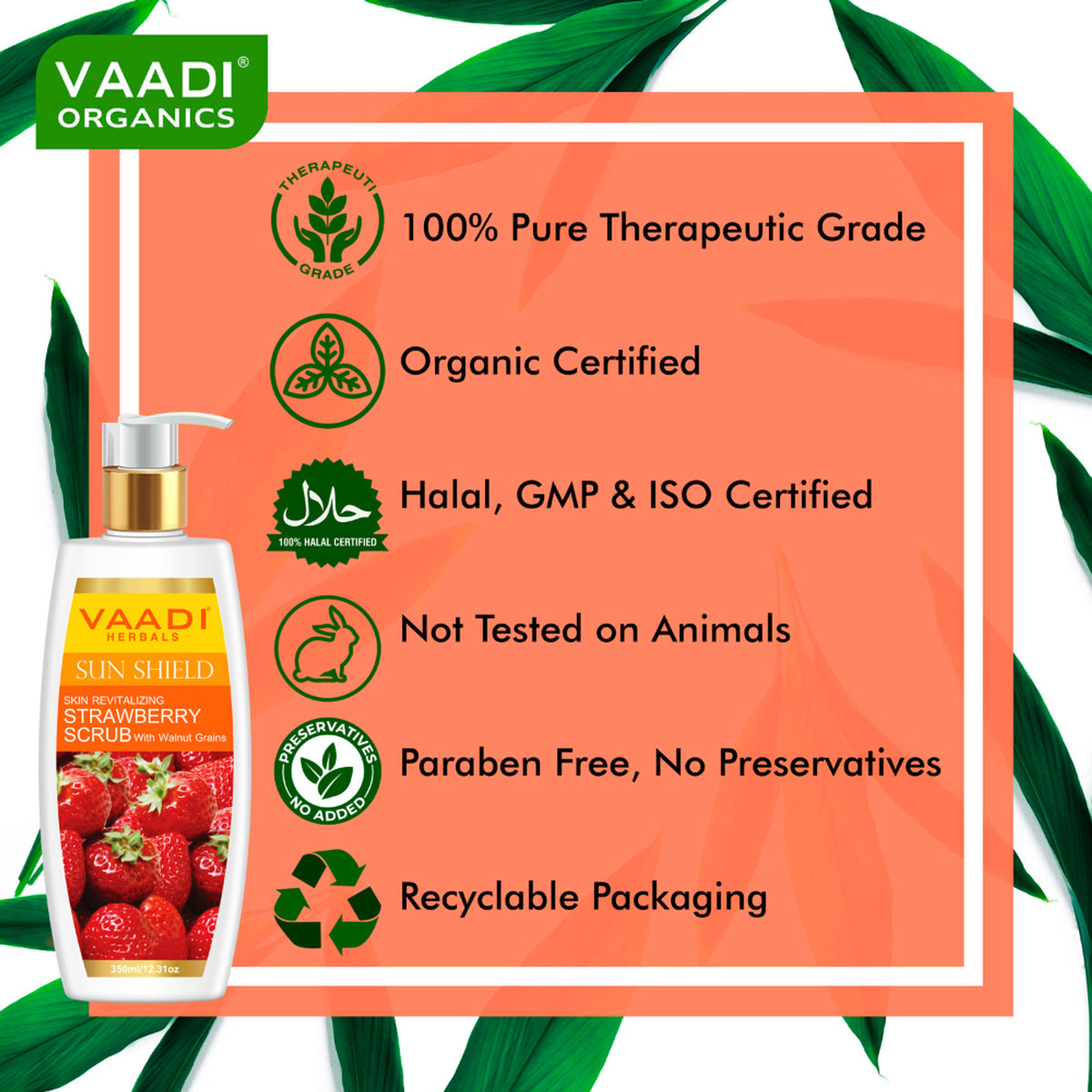 Vaadi Herbals Strawberry Scrub With Walnut Grains