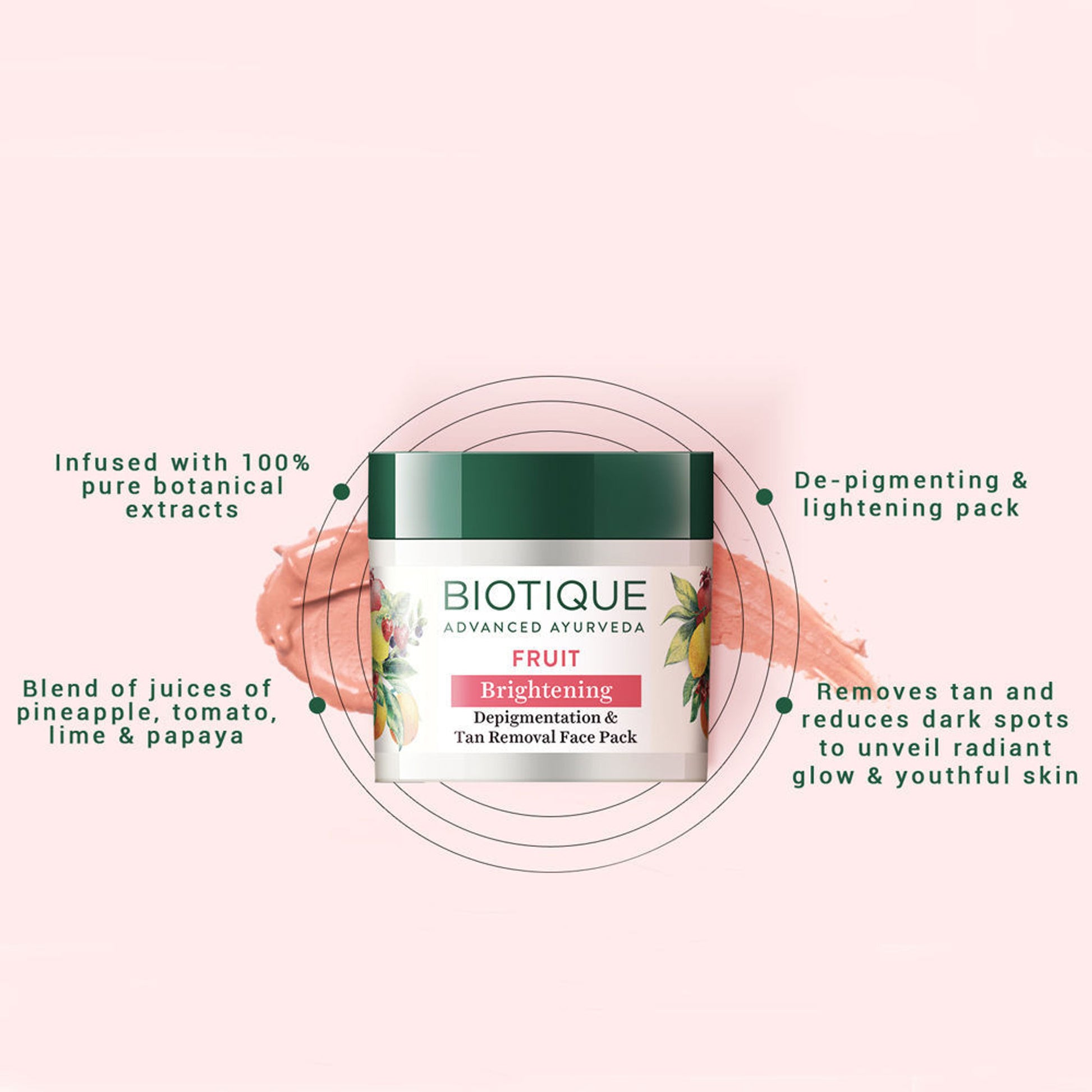 Biotique Bio Fruit Brightening- Depigmentation & Tan Removal Face Pack