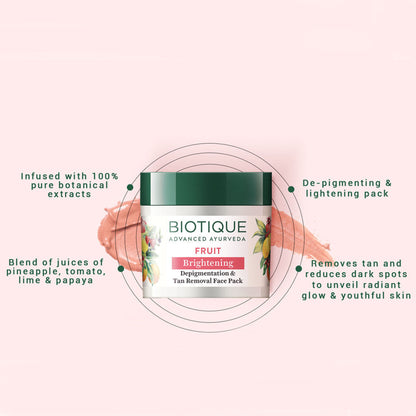Biotique Bio Fruit Brightening- Depigmentation & Tan Removal Face Pack