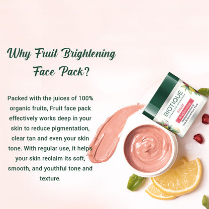 Biotique Bio Fruit Brightening- Depigmentation & Tan Removal Face Pack