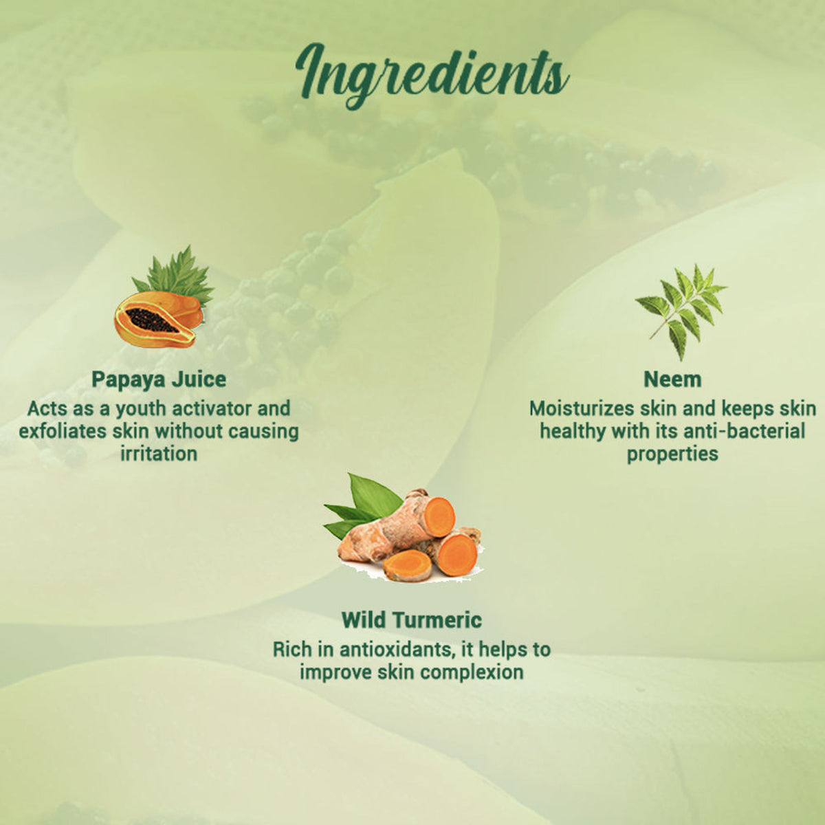 Biotique Bio Papaya Face Wash for all skin types with natural papaya extract, showing the tube and product label.