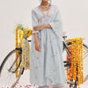 Dhiyona VA Women'sFloral Embroidered Empire Sequinned Pure Cotton Kurta & Trousers With Dupatta