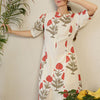 Indyancart IE Floral Printed Mandarin Collar A-Line Kurta
