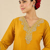 Dhiyona IE Embroidered V Neck Top With Trousers Co-Ords