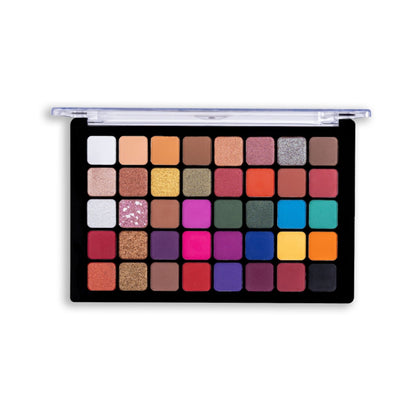 Europe Girl Cool Tone Eyeshadow Palette featuring 40 vibrant shades in a sleek compact for versatile eye makeup looks.