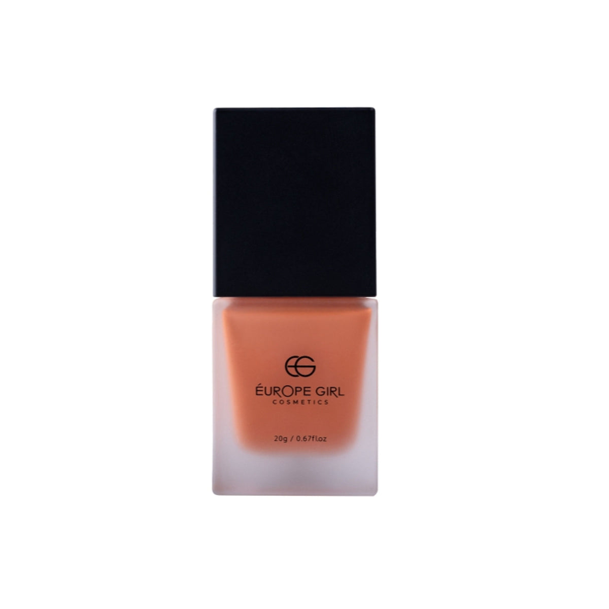 Europe Girl Cheek Dew Liquid Blush EG-03 Pink featuring a pink liquid blush in a sleek compact with a soft applicator brush.