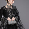 Dhiyona IE Women Black Floral Embroidered Beads Kurta with Trousers & Dupatta
