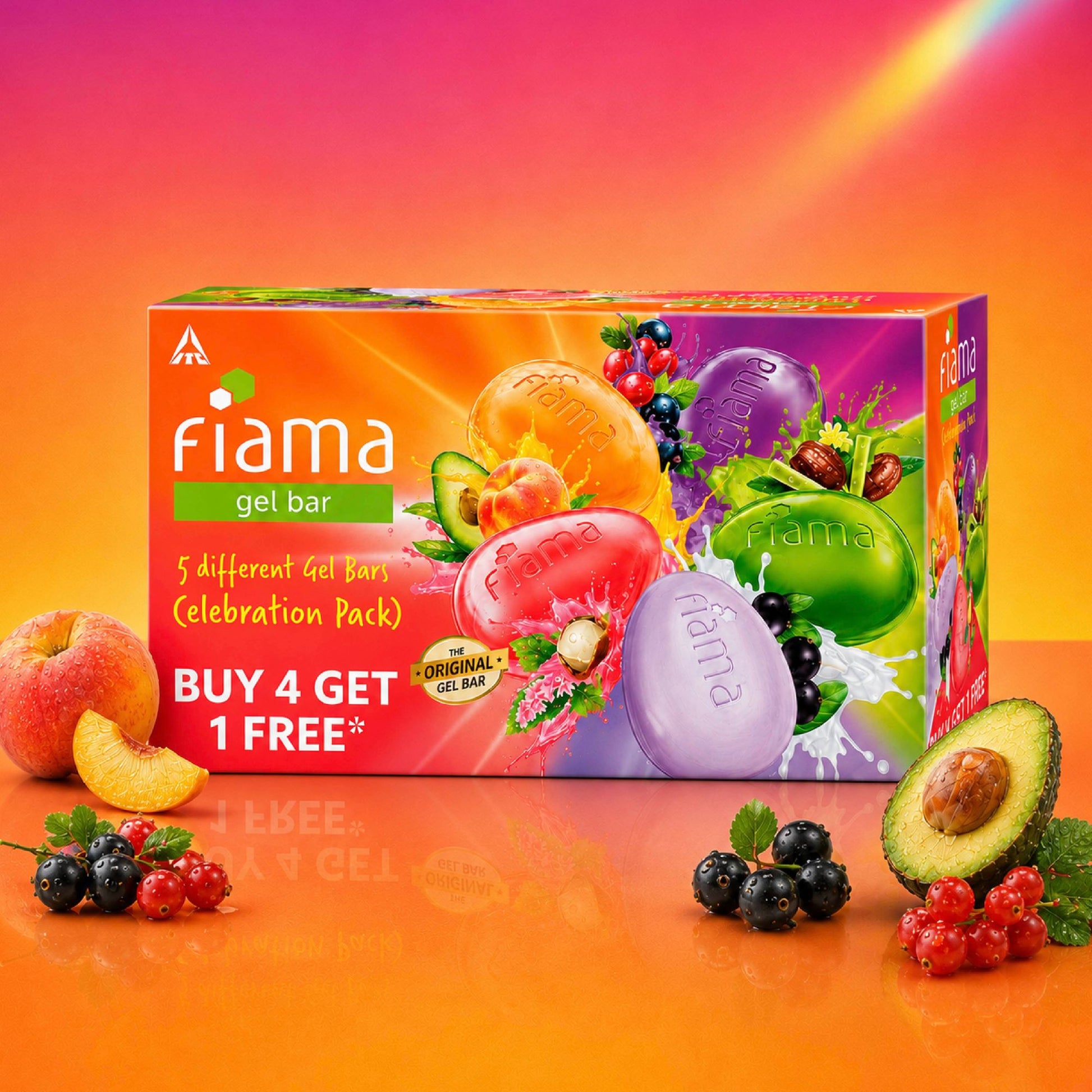 Fiama Gel Bar Celebration Pack |5 Unique Variants |Gift for Women & Men |30% Smoothing Body Serum