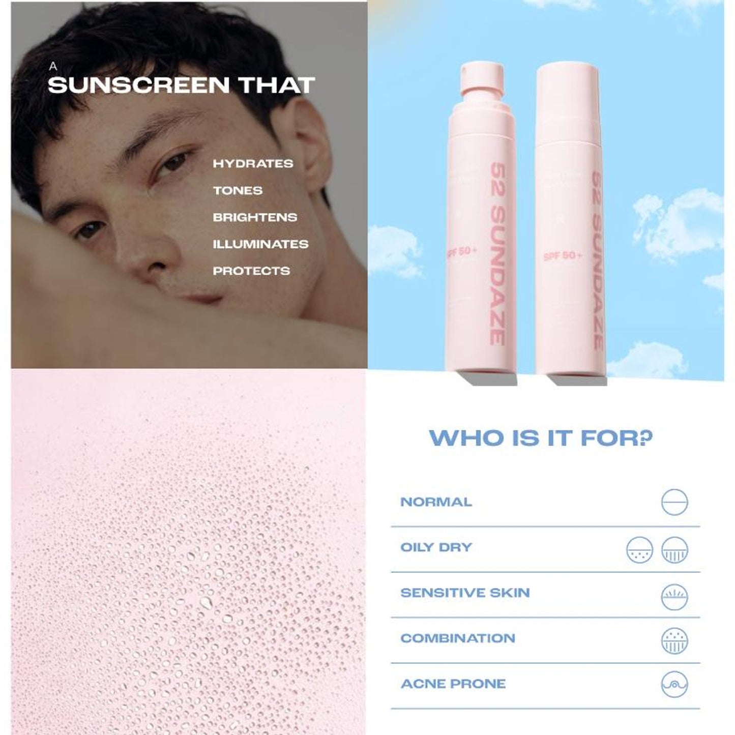 52 Sundaze SPF 50+ Rose Water Sun Mist