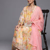 Dhiyona VA Women'sFloral Printed Empire Sequinned Kurta with Trousers & With Dupatta