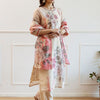Indyancart IE Women Floral Printed Regular Kurta with Trousers Dupatta