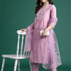 Dhiyona IE Floral Embroidered Kurta with Trousers & Dupatta