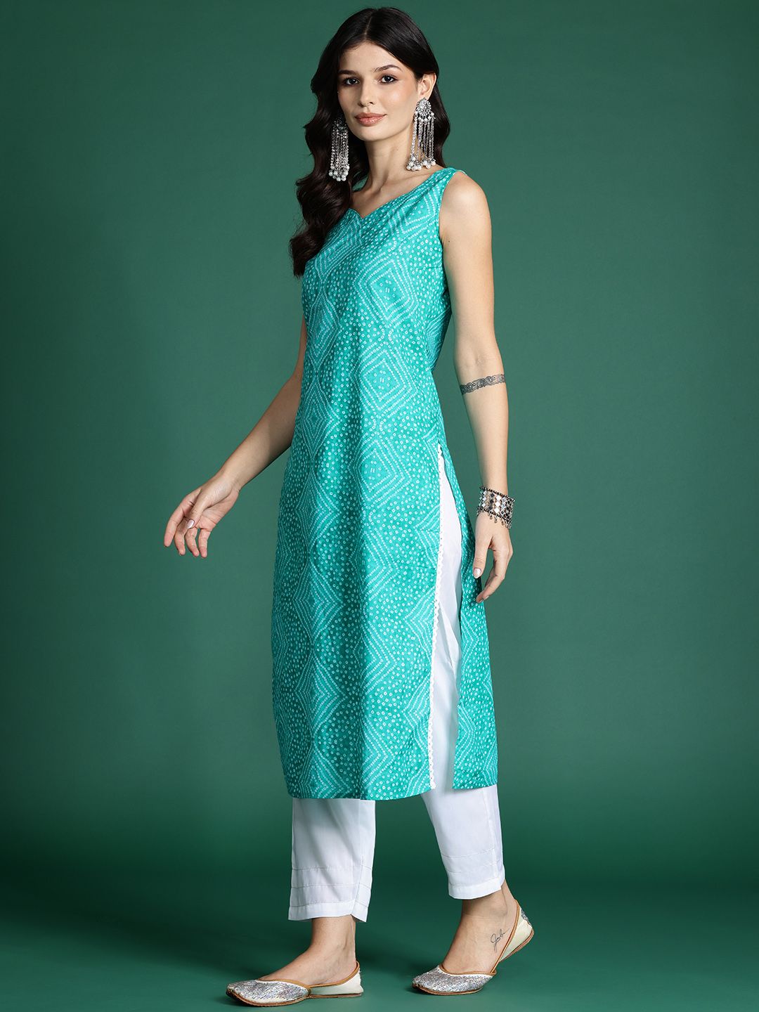 Dhiyona IE Bandhani Printed Straight Kurta