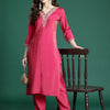 Dhiyona IE Ethnic Motifs Embroidered Regular Kurta with Trousers