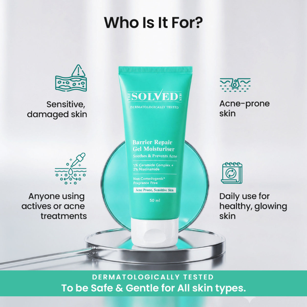 The Solved Skin Barrier Repair Gel Moisturiser