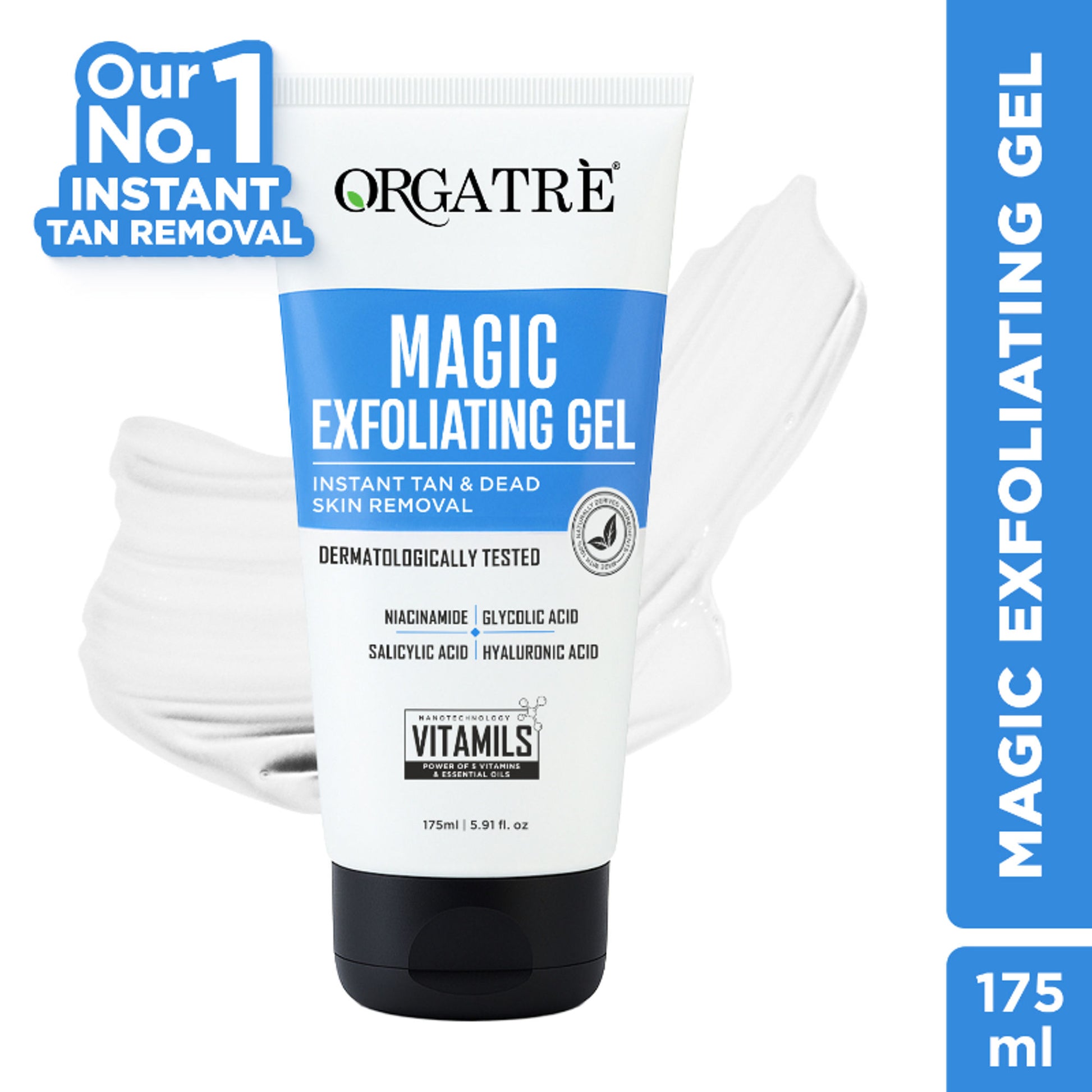 Orgatre Instant Tan & Dead Skin Removal Exfoliating Gel For Women & Men - Tanning Dead Skin Remover