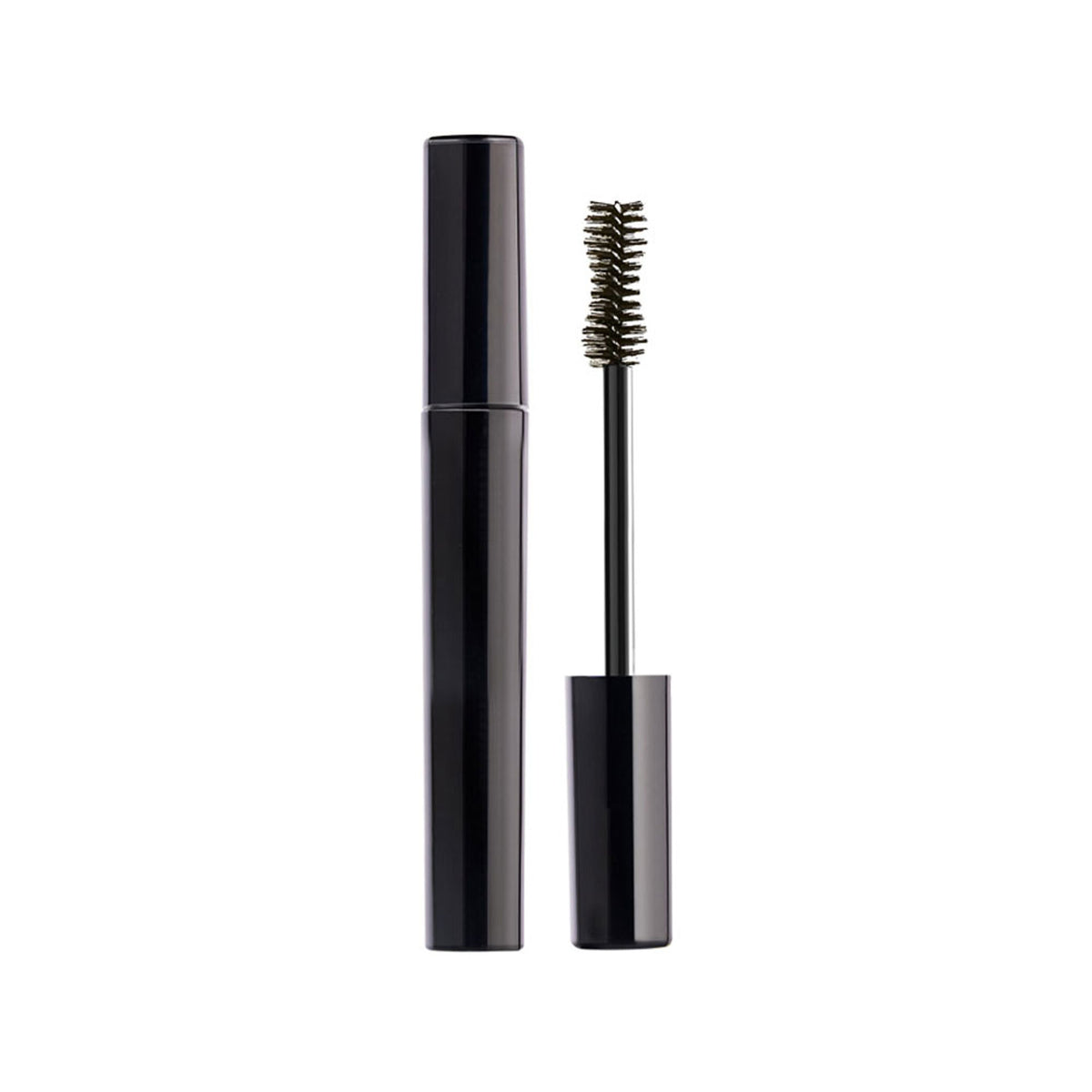 Lakme UltimateGlam Volumizing Mascara in black with a sleek tube, showcasing its smudgeproof and waterproof formula.