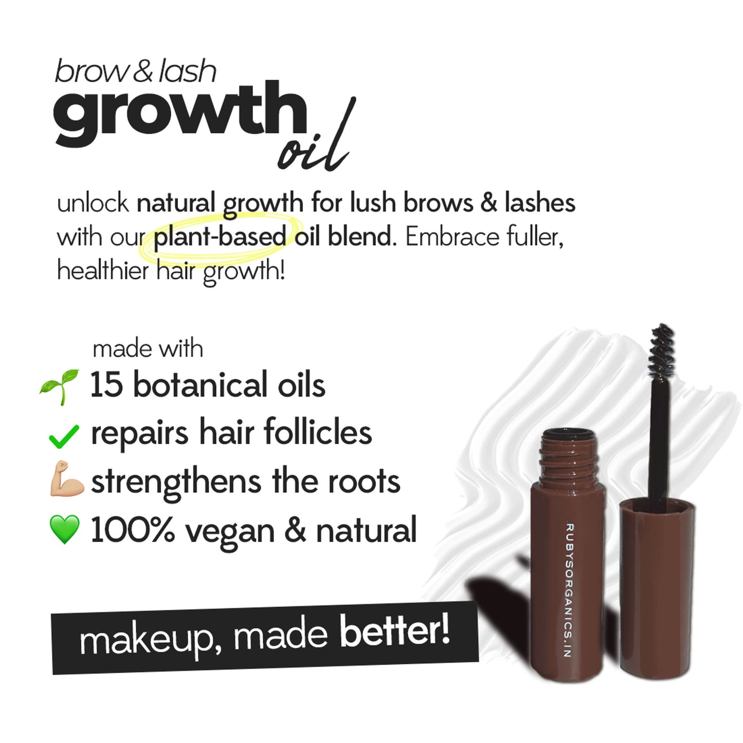 Rubys Organics Brow & Lash Growth Oil Clear