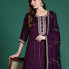 Dhiyona IE Ethnic Motifs Embroidered Sequinned Kurta with Trousers & Dupatta