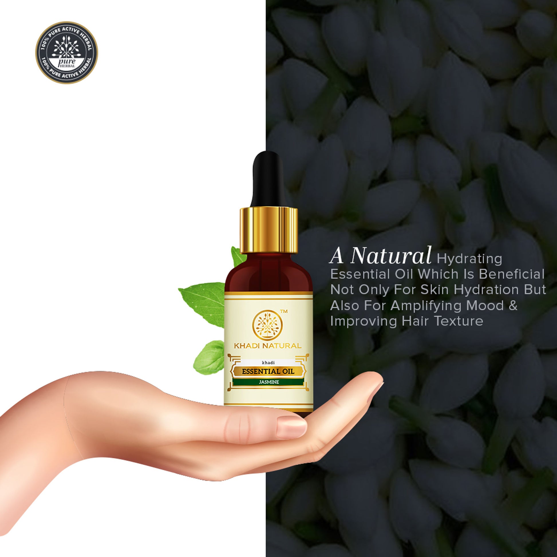 Khadi Natural Jasmine Essential Oil Enhances Skin Elasticity