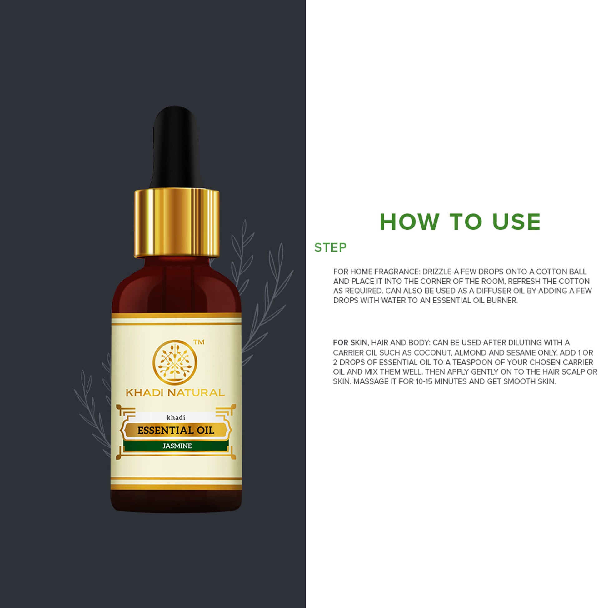 Khadi Natural Jasmine Essential Oil Enhances Skin Elasticity