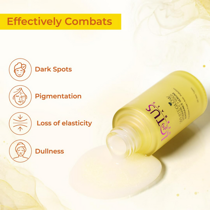 Lotus Herbals WhiteGlow Vitamin C and Gold Radiance face serum bottle with dropper, designed for glowing skin.