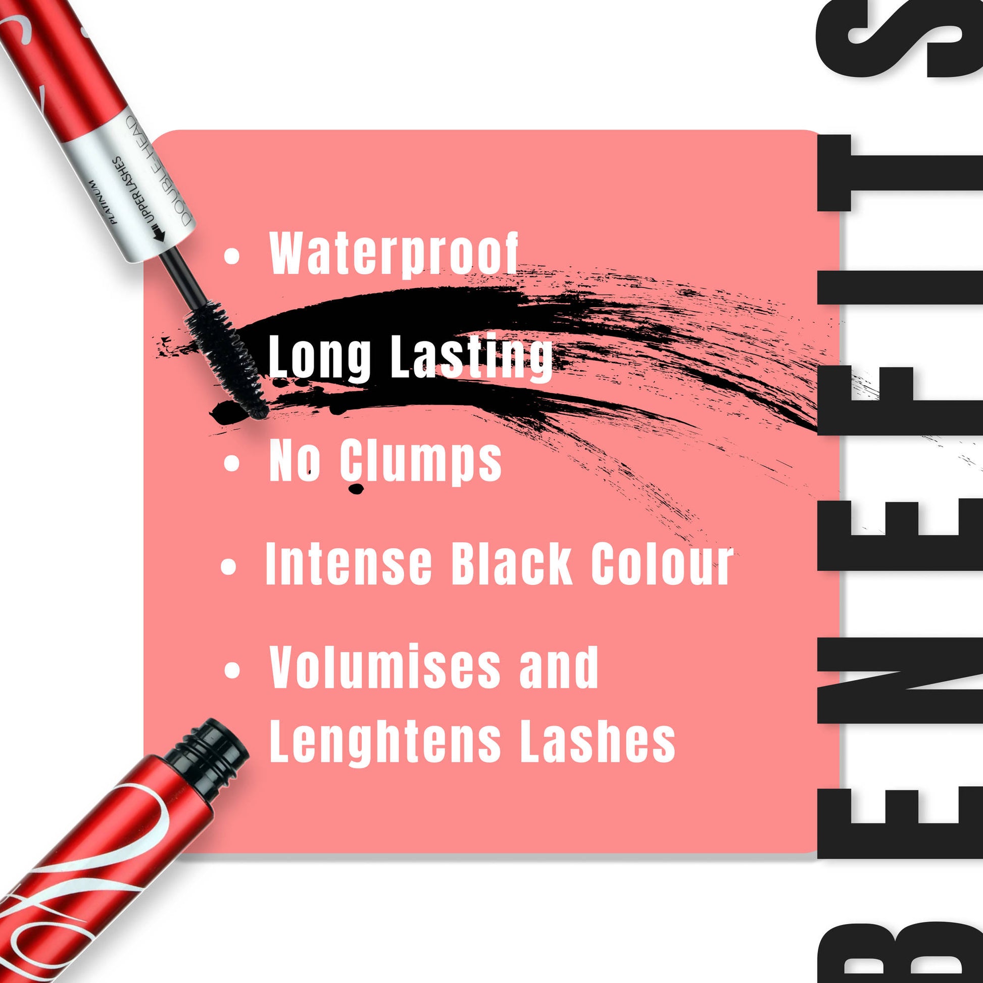 FASHION COLOUR Platinum Double Head Mascara For Upper & Lower Lashes