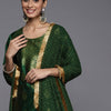 Dhiyona VA Women's Green Ethnic Motifs Yoke Design Kurta with Trousers & With Dupatta