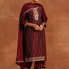 Indyancart IE Embroidered V-Neck Three-Quarter Sleeves Sequinned Kurta Set