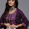 Dhiyona IE Women Purple Ethnic Motifs Yoke Design Kurta