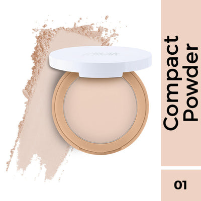 Nykaa Cosmetics All Day Matte 12HR Oil Control Face Compact Powder With SPF 15 PA ++ - Ivory 01