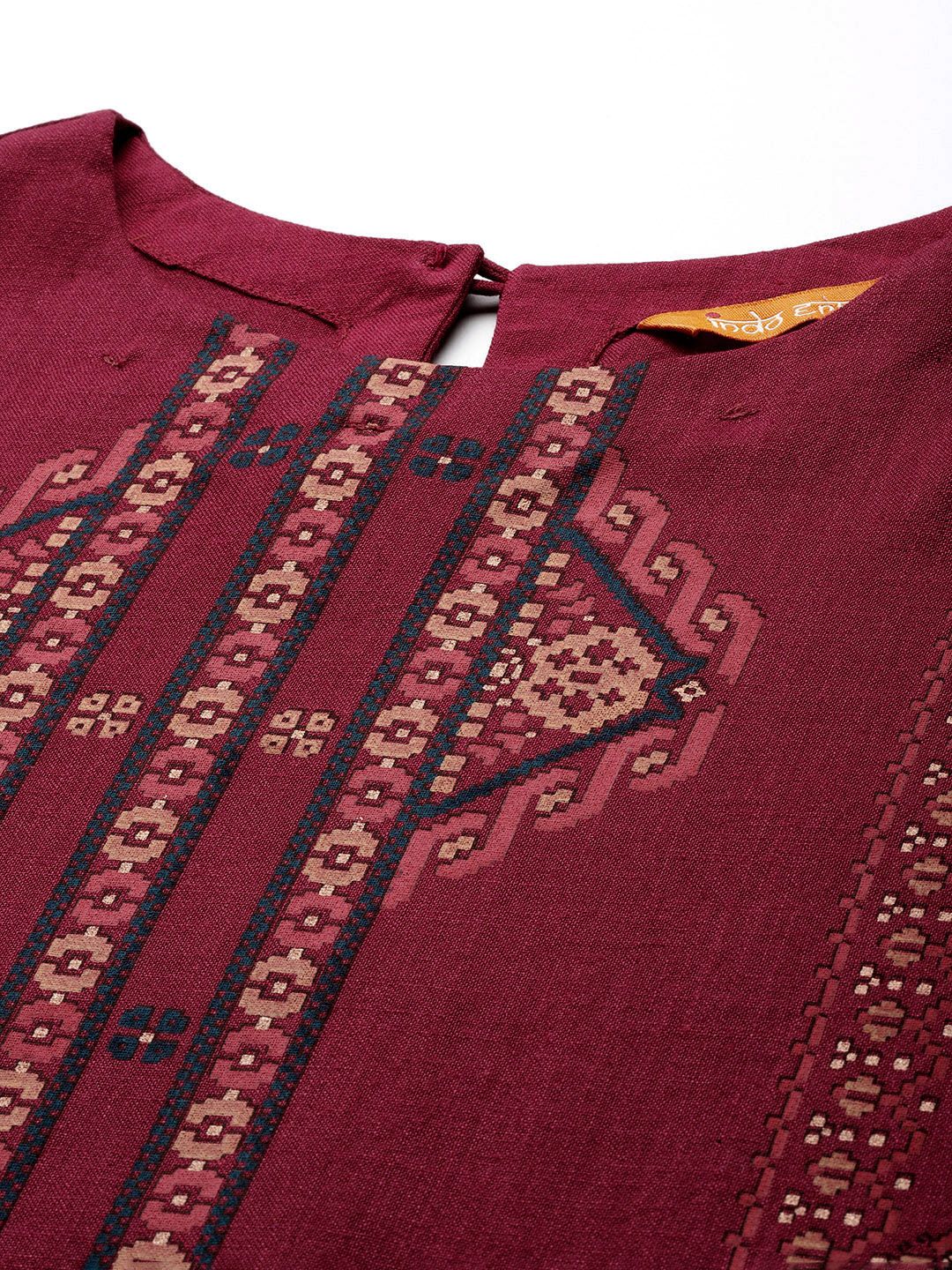 Indyancart IE Ethnic Motifs Foil Printed Straight Kurta