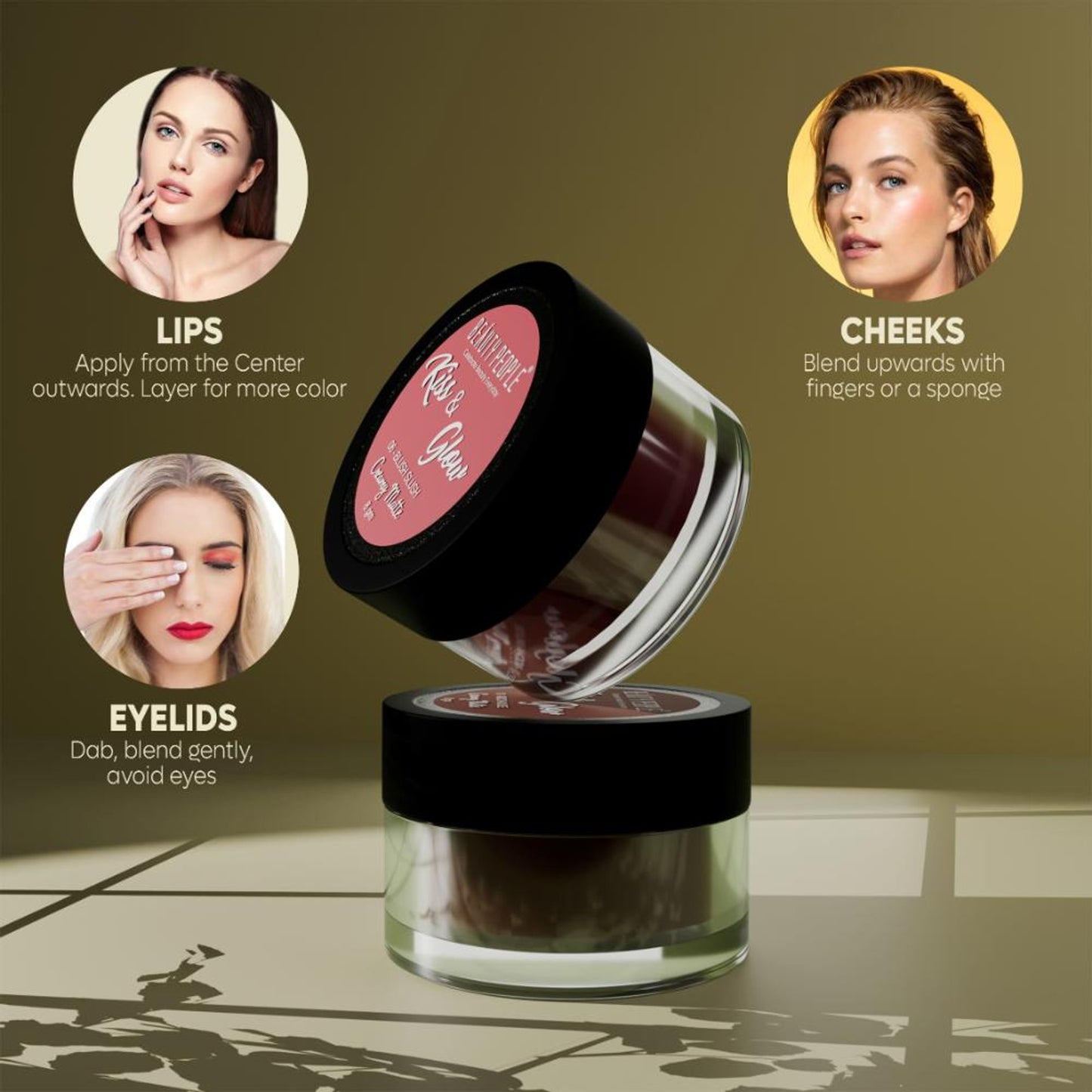Beauty People Kiss And Glow Lip, Cheek & Eye Tint