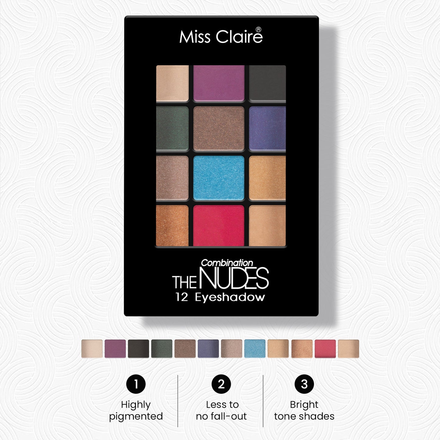 Miss Claire 12 Eyeshadow Kit - The Combination Nudes