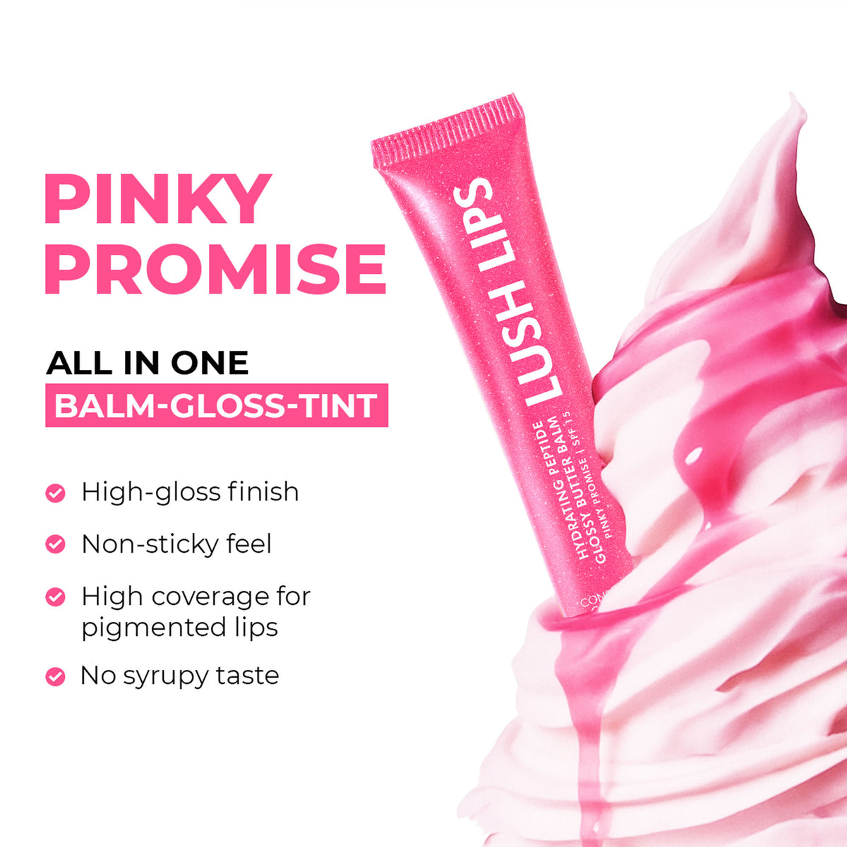 Conscious Chemist Multi Peptide & Shea Butter Lip Balm with SPF15 - Pinky Promise