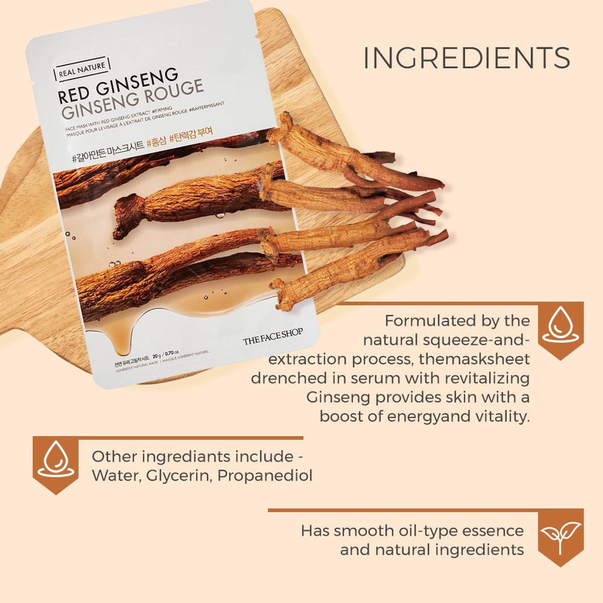 The Face Shop Real Nature Face Mask - Red Ginseng