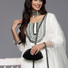 Dhiyona IE Women Floral Embroidered Regular Thread Work Kurta with Trousers & With Dupatta