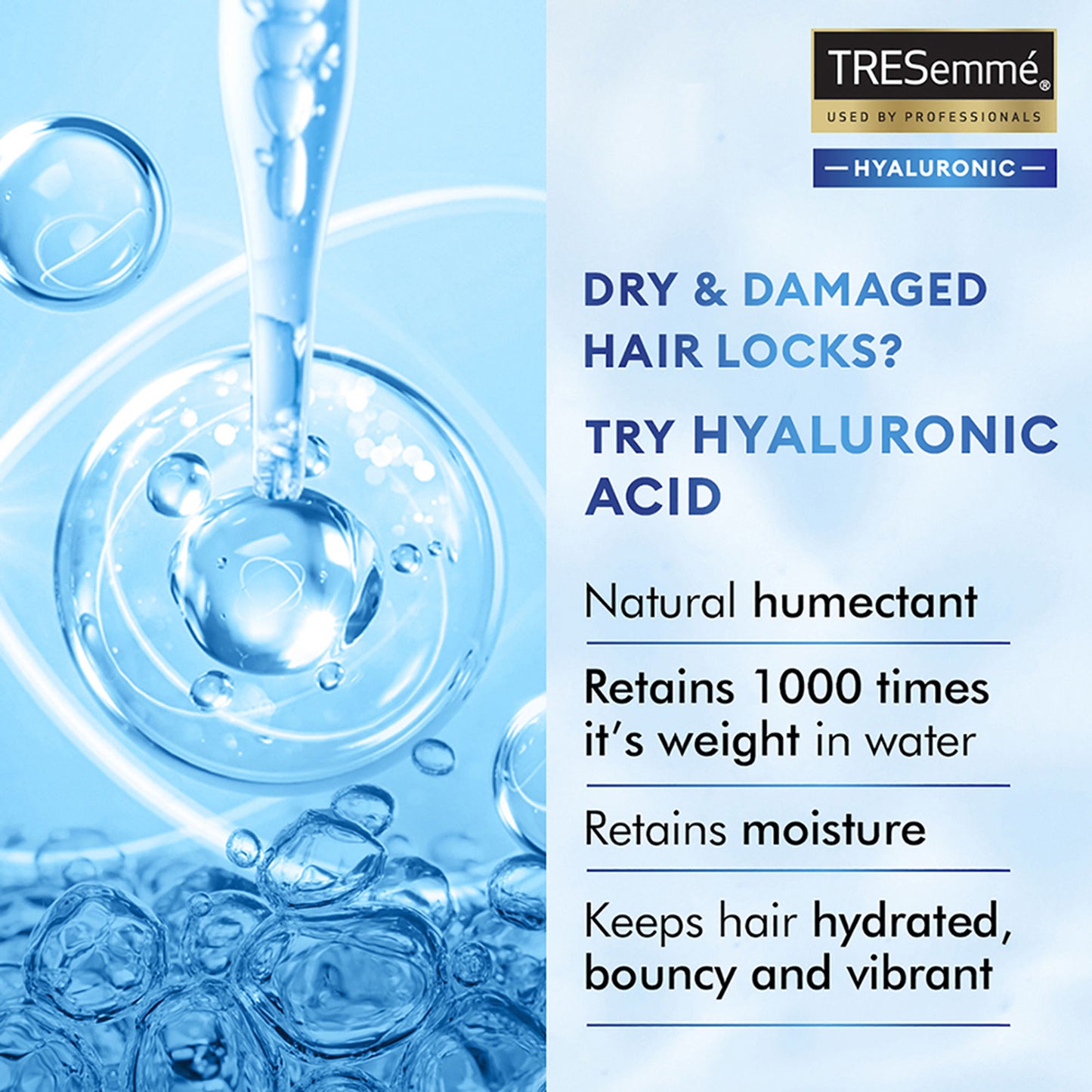 Tresemme Hyaluronic Moisture Boost Conditioner with Hyaluronic Acid Sulphate Free & Paraben Free