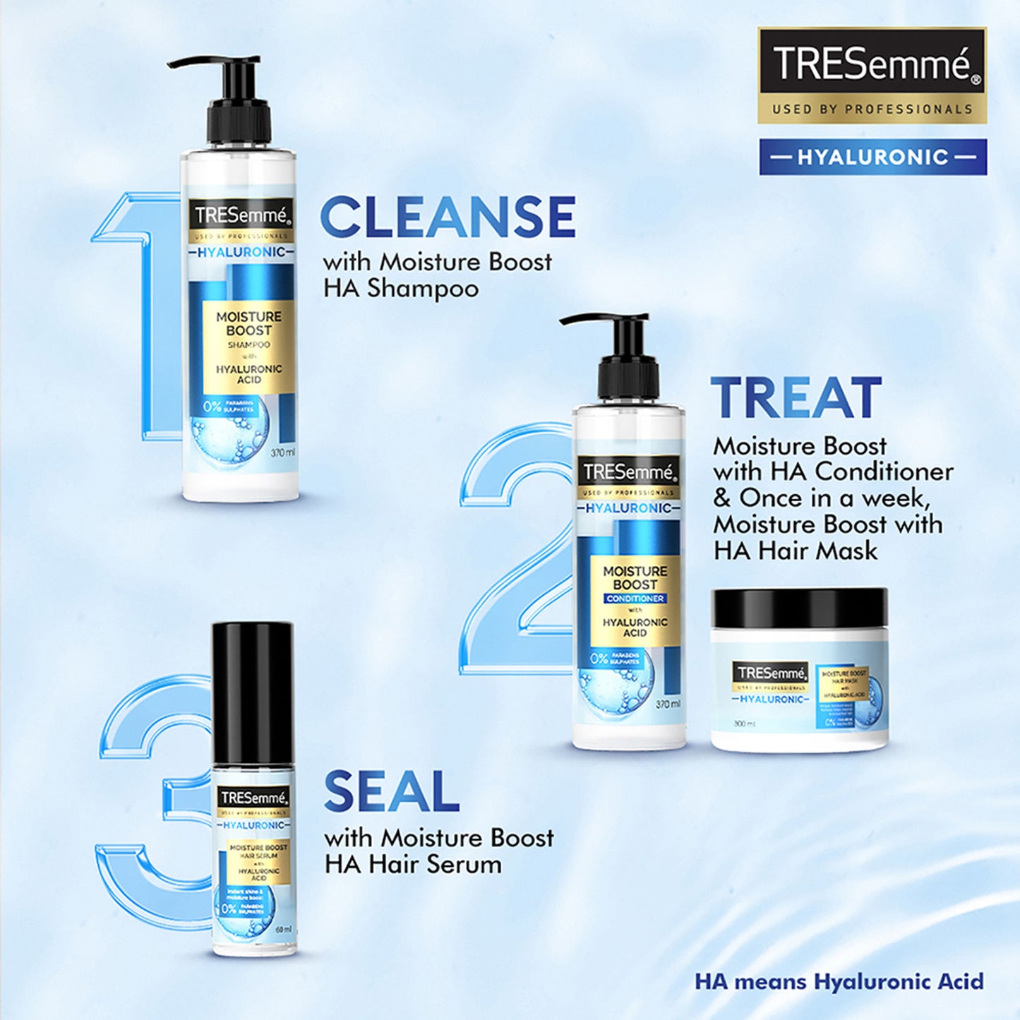 Tresemme Hyaluronic Moisture Boost Conditioner with Hyaluronic Acid Sulphate Free & Paraben Free