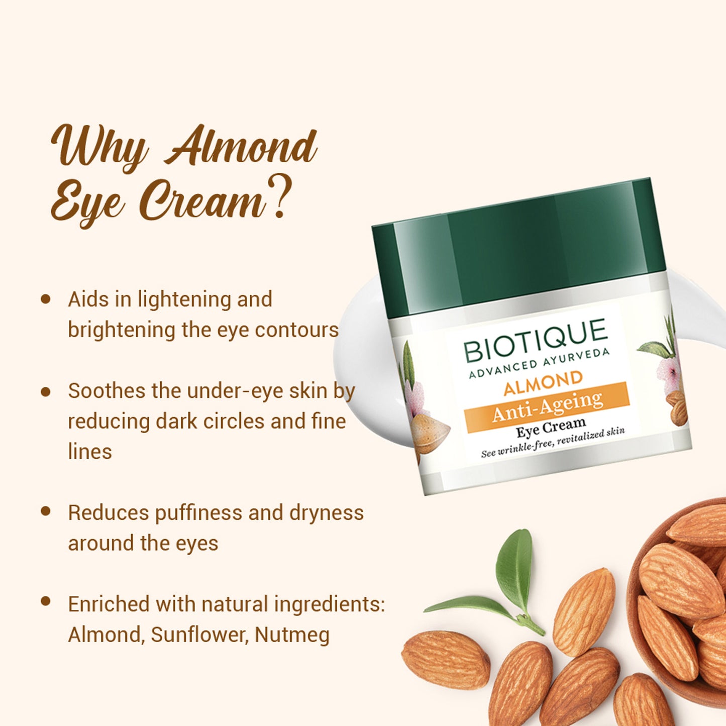 Biotique Bio Almond Anti-Ageing Eye Cream