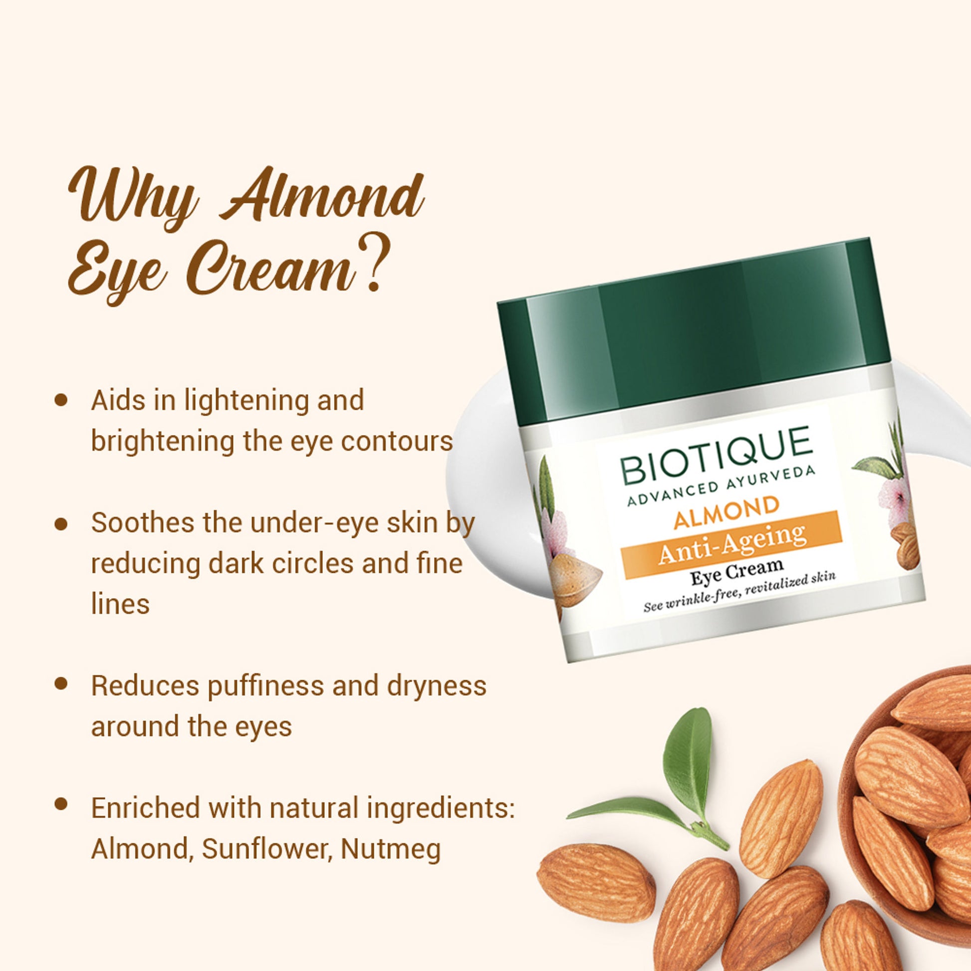 Biotique Bio Almond Anti-Ageing Eye Cream