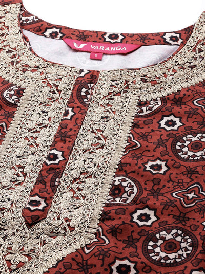 Indyancart VA Women'sEthnic Motifs Printed Regular Kurta With Palazzos & Dupatta
