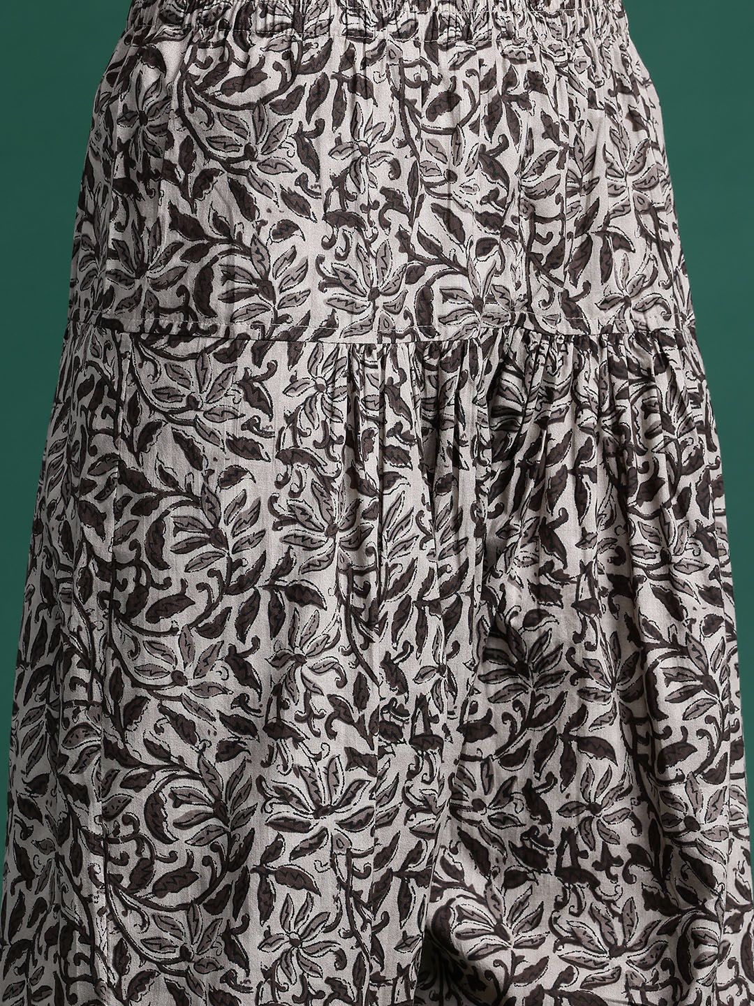 Indyancart IE Floral Printed Pure Cotton Kurta With Salwar & Dupatta