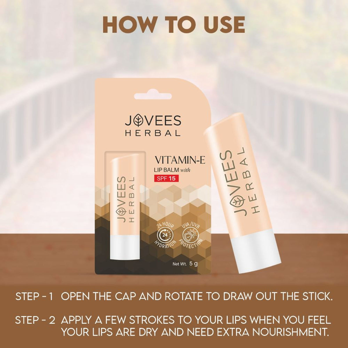 Jovees Herbal Vitamin E Lip Balm With SPF 15