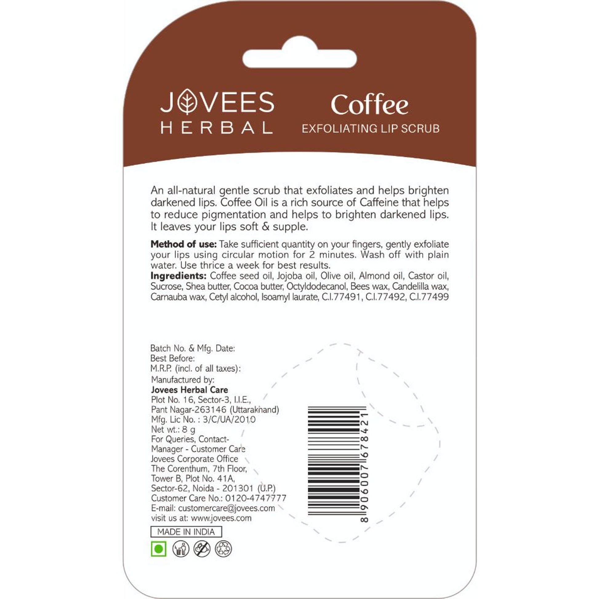 Jovees Herbal Coffee Exfoliating Lip Scrub