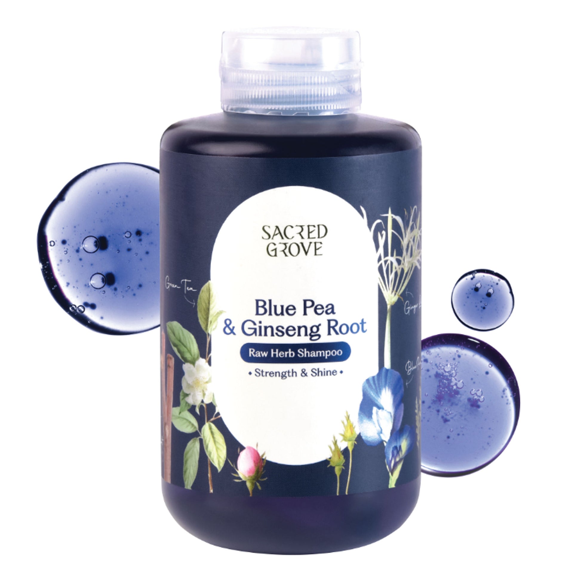 Sacred Grove Blue Pea Flower & Ginseng Root Shampoo For Strength & Shine